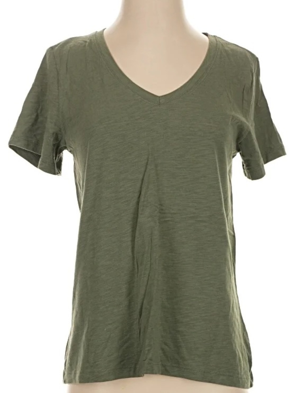 Aerie V-Neck Cotton Oversized Tee Olive XS NWOT